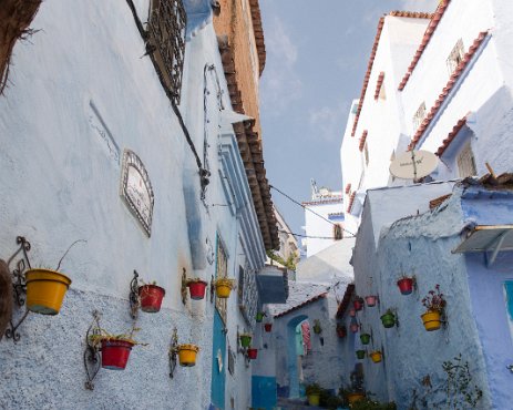 G37A3197 Chefchaouen, la pittoresque petite ville du nord du Maroc, célèbre pour ses murs bleus.